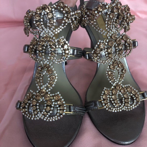 Gently used rhinestone strappy heels - Picture 1 of 7